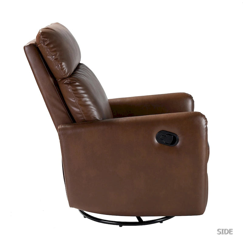 Sillón reclinable giratorio de poliéster multicolor con base de metal – 1 plaza