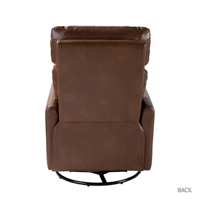 Sillón reclinable giratorio de poliéster multicolor con base de metal – 1 plaza