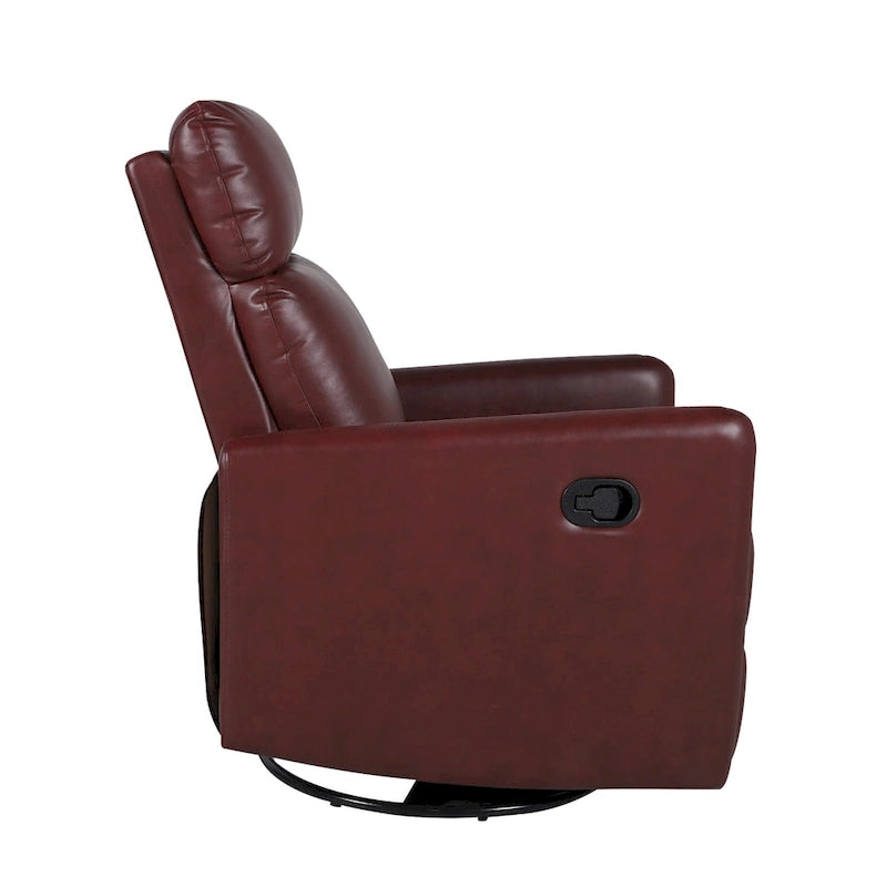 Sillón reclinable giratorio de poliéster multicolor con base de metal – 1 plaza