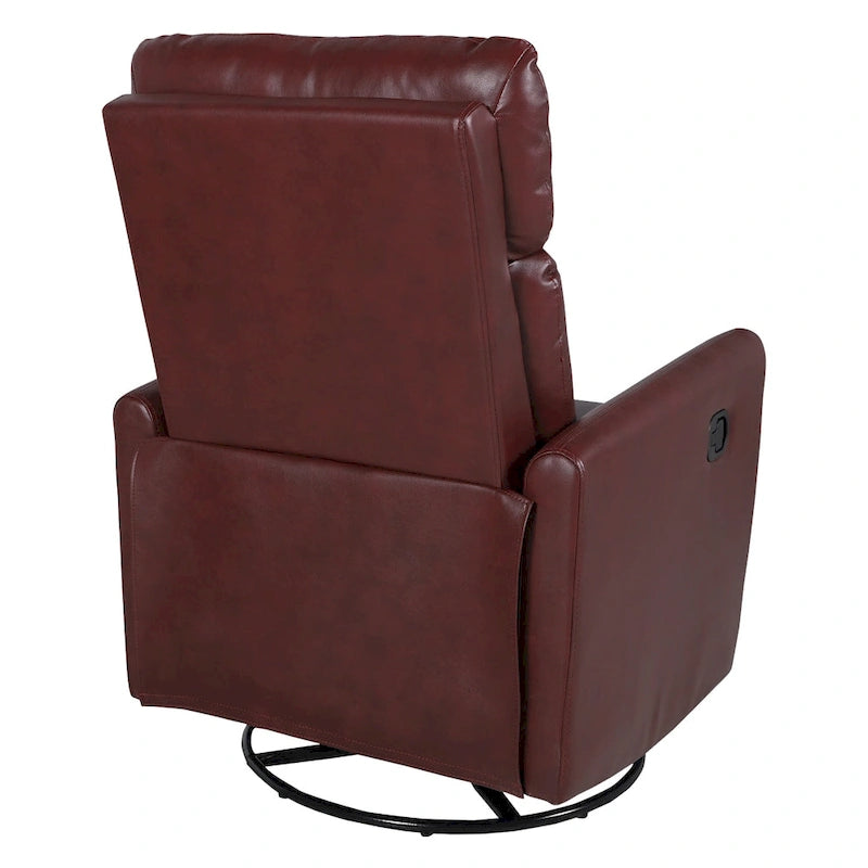 Sillón reclinable giratorio de poliéster multicolor con base de metal – 1 plaza