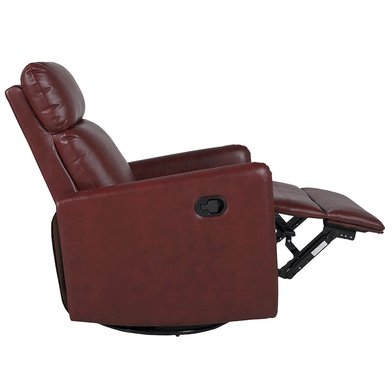 Sillón reclinable giratorio de poliéster multicolor con base de metal – 1 plaza