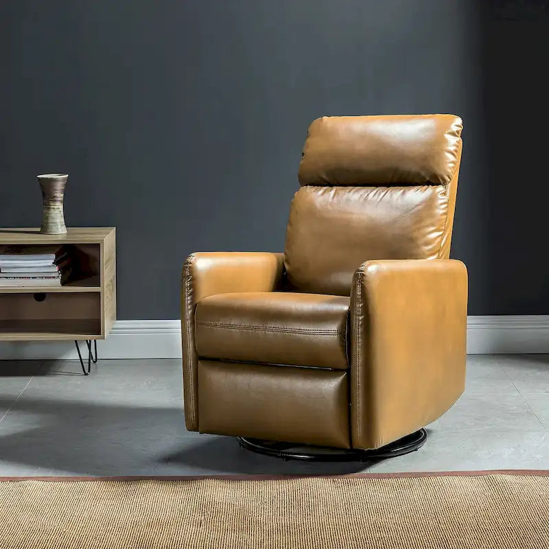 Sillón reclinable giratorio de poliéster multicolor con base de metal – 1 plaza
