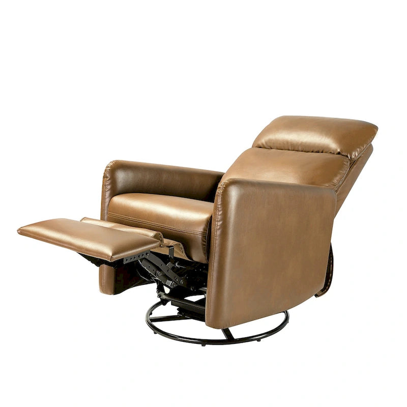 Sillón reclinable giratorio de poliéster multicolor con base de metal – 1 plaza