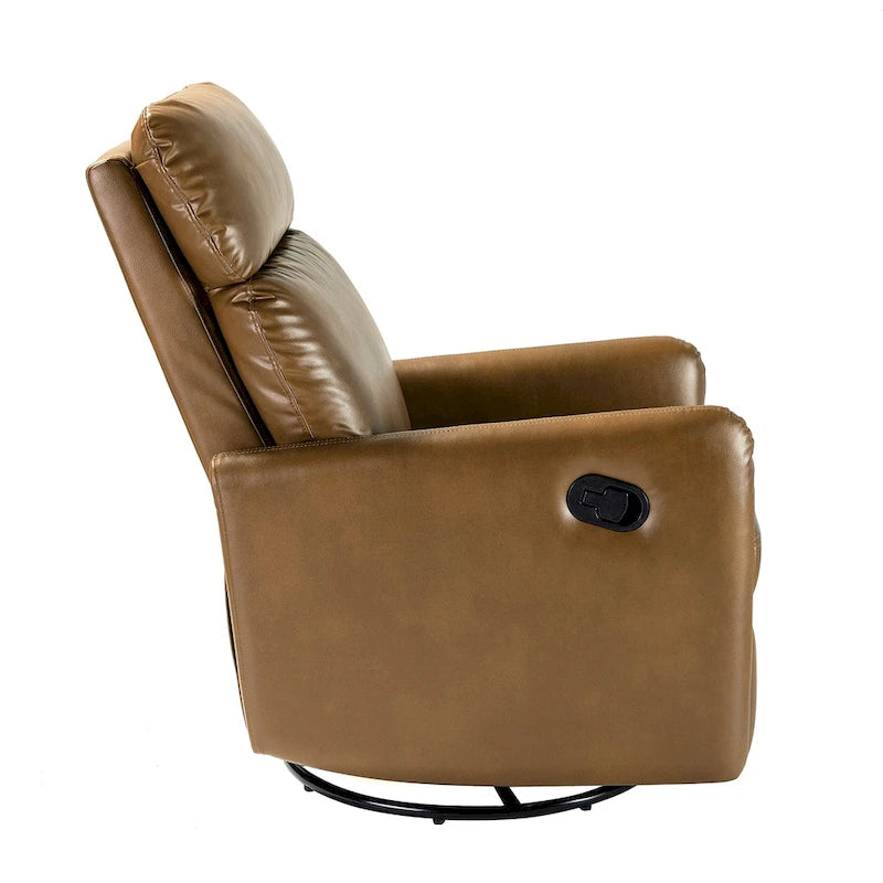 Sillón reclinable giratorio de poliéster multicolor con base de metal – 1 plaza