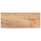 Cómoda de 6 cajones de cemento y madera natural con incrustaciones de latón en forma de espiga