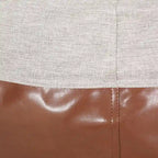 Puf bi-tono, tela y piel sintética, 1 persona (beige/gris claro/negro y marrón café)