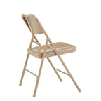 Silla Plegable de Acero con Respaldo Alto – Beige / Gris / Marrón / Azul / Negro, Juego de 4