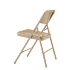 Silla Plegable de Acero con Respaldo Alto – Beige / Gris / Marrón / Azul / Negro, Juego de 4