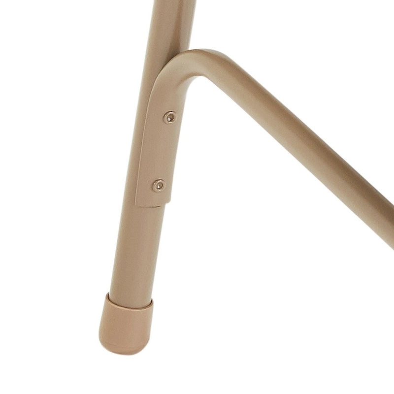 Silla Plegable de Acero con Respaldo Alto – Beige / Gris / Marrón / Azul / Negro, Juego de 4