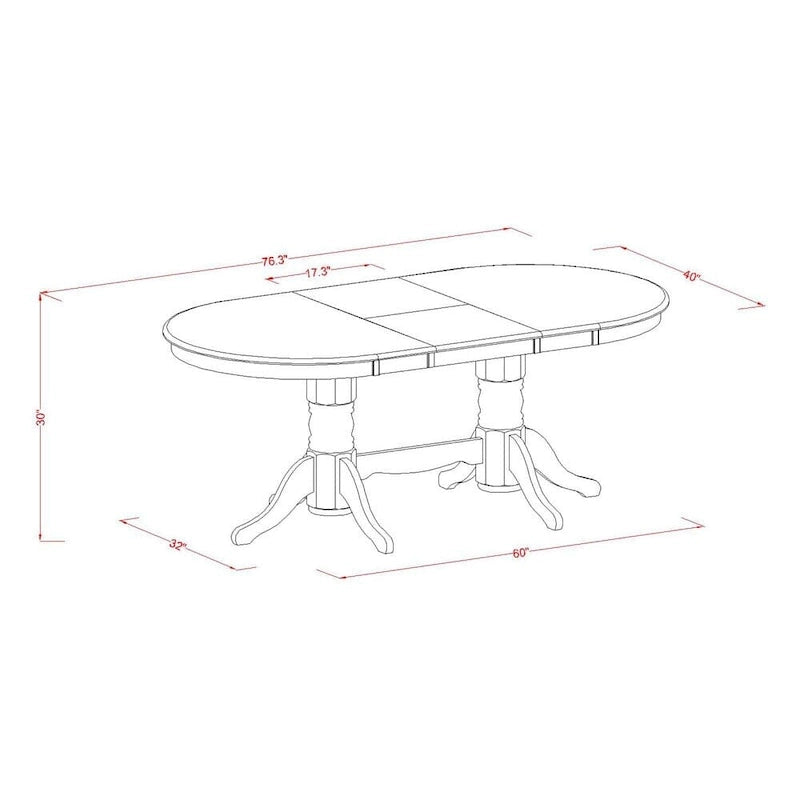 Juego de comedor ovalado de roble, 9 piezas, para 8 personas