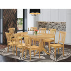 Juego de comedor ovalado de roble, 9 piezas, para 8 personas