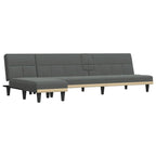 Sofá Cama en L Gris Oscuro, Convertible en 3 Posiciones, 2 Plazas