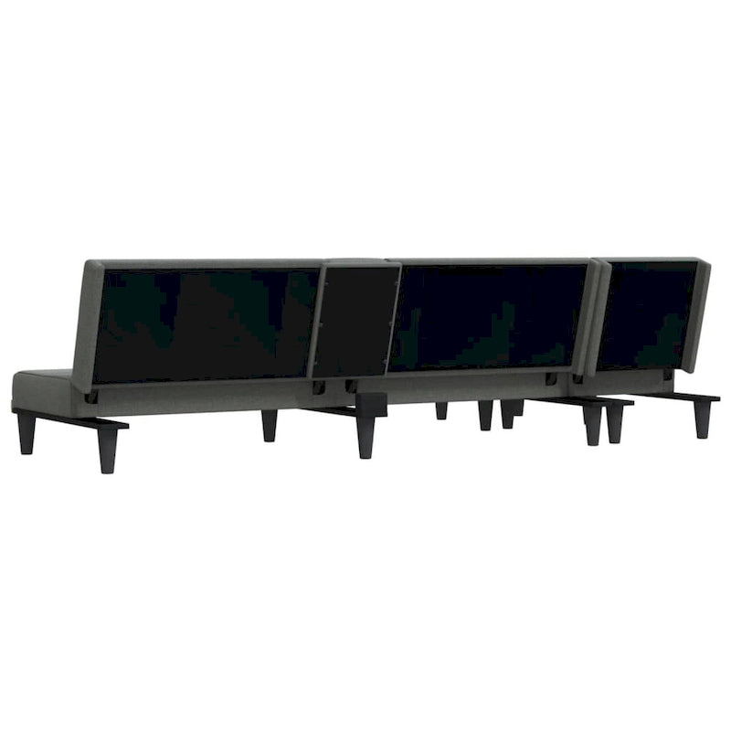 Sofá Cama en L Gris Oscuro, Convertible en 3 Posiciones, 2 Plazas