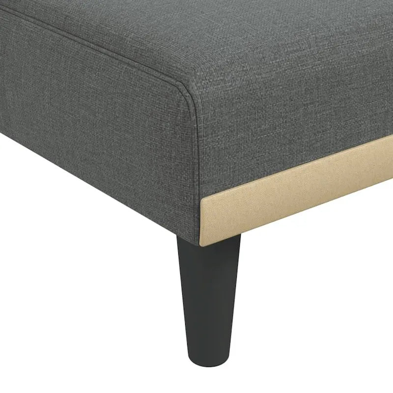 Sofá Cama en L Gris Oscuro, Convertible en 3 Posiciones, 2 Plazas