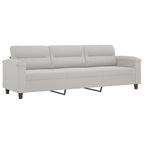 Sillón de Microfibra Gris Claro y Gris Oscuro / Sofá de 3 Plazas con Reposapiés, para 1-3 Personas