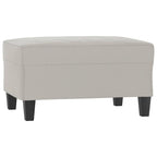 Sillón de Microfibra Gris Claro y Gris Oscuro / Sofá de 3 Plazas con Reposapiés, para 1-3 Personas