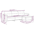 Sillón de Microfibra Gris Claro y Gris Oscuro / Sofá de 3 Plazas con Reposapiés, para 1-3 Personas