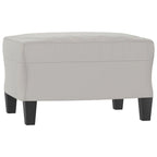 Sillón de Microfibra Gris Claro y Gris Oscuro / Sofá de 3 Plazas con Reposapiés, para 1-3 Personas