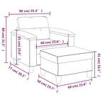Sillón de Microfibra Gris Claro y Gris Oscuro / Sofá de 3 Plazas con Reposapiés, para 1-3 Personas