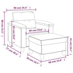Sillón de Microfibra Gris Claro y Gris Oscuro / Sofá de 3 Plazas con Reposapiés, para 1-3 Personas