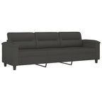 Sillón de Microfibra Gris Claro y Gris Oscuro / Sofá de 3 Plazas con Reposapiés, para 1-3 Personas