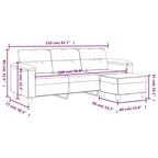 Sillón de Microfibra Gris Claro y Gris Oscuro / Sofá de 3 Plazas con Reposapiés, para 1-3 Personas