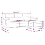 Sillón de Microfibra Gris Claro y Gris Oscuro / Sofá de 3 Plazas con Reposapiés, para 1-3 Personas