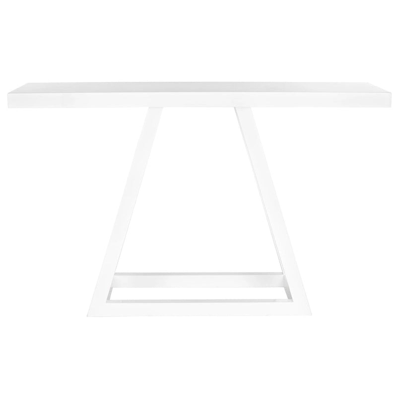 Mesa de consola de laca blanca, estilo para 1 persona, 51" de ancho