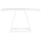 Mesa de consola de laca blanca, estilo para 1 persona, 51" de ancho