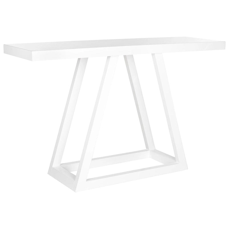 Mesa de consola de laca blanca, estilo para 1 persona, 51" de ancho
