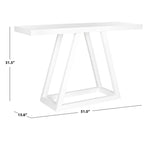 Mesa de consola de laca blanca, estilo para 1 persona, 51" de ancho