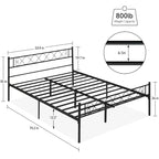 Cabecero de metal en forma de corazón negro/rosa/blanco | Individual / Matrimonial / Queen | Capacidad para 1-2 personas
