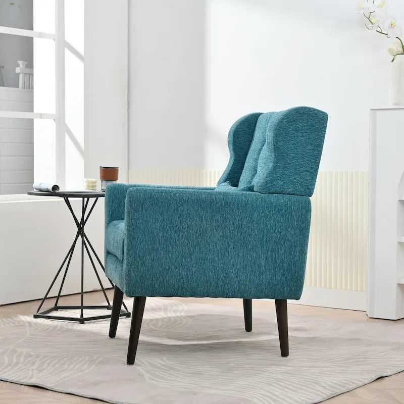 Sillón Acento Mid-Century con Cojín Lumbar, Asiento Individual, Varios Colores