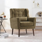 Sillón Acento Mid-Century con Cojín Lumbar, Asiento Individual, Varios Colores