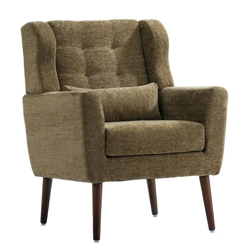 Sillón Acento Mid-Century con Cojín Lumbar, Asiento Individual, Varios Colores