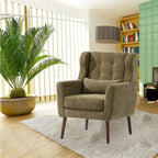 Sillón Acento Mid-Century con Cojín Lumbar, Asiento Individual, Varios Colores