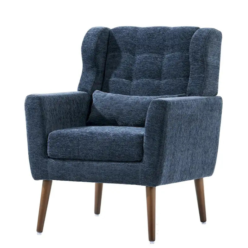 Sillón Acento Mid-Century con Cojín Lumbar, Asiento Individual, Varios Colores