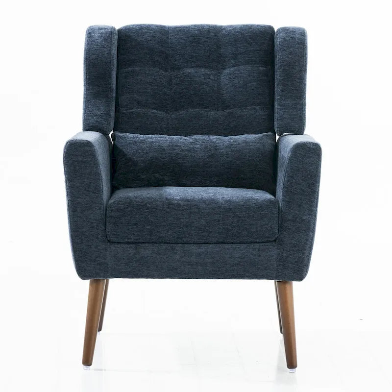 Sillón Acento Mid-Century con Cojín Lumbar, Asiento Individual, Varios Colores