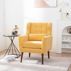 Sillón Acento Mid-Century con Cojín Lumbar, Asiento Individual, Varios Colores