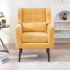 Sillón Acento Mid-Century con Cojín Lumbar, Asiento Individual, Varios Colores