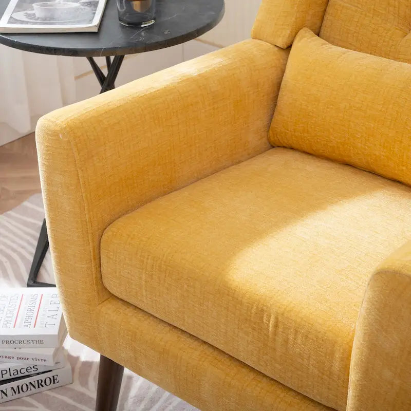 Sillón Acento Mid-Century con Cojín Lumbar, Asiento Individual, Varios Colores