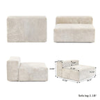 Juego de sofá seccional modular de pana beige/negro/marrón claro, con capacidad para 3-4 personas