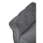 Banca otomana de almacenamiento de terciopelo con reposabrazos, 2 asientos - Azul / Negro / Rosa / Gris oscuro / Beige
