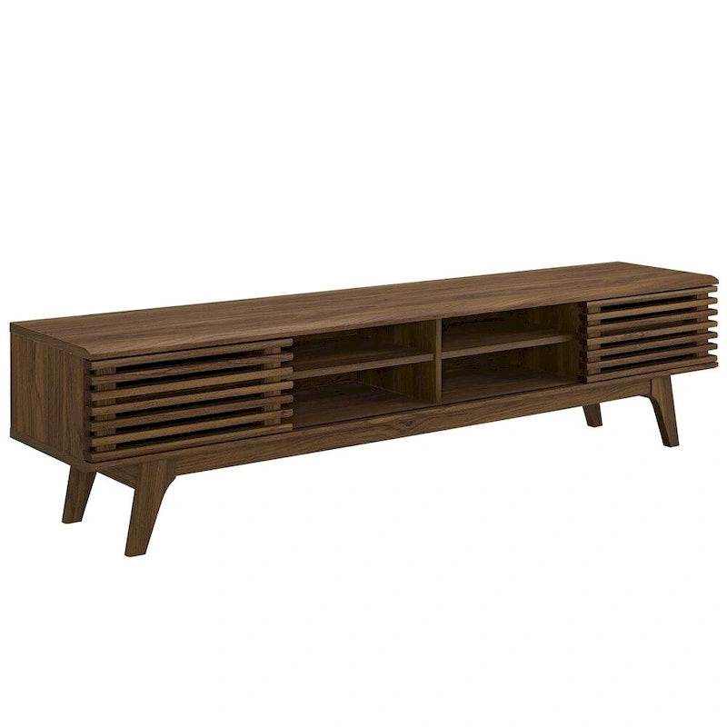 Mueble de TV Mid-Century de Nogal Marrón, 70", Individual