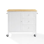 Isla de cocina de sobre de madera natural, fija, uso individual – Estilo Shaker blanco