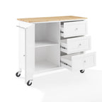Isla de cocina de sobre de madera natural, fija, uso individual – Estilo Shaker blanco