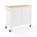 Isla de cocina de sobre de madera natural, fija, uso individual – Estilo Shaker blanco