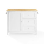 Isla de cocina de sobre de madera natural, fija, uso individual – Estilo Shaker blanco
