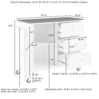 Isla de cocina de sobre de madera natural, fija, uso individual – Estilo Shaker blanco