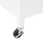 Isla de cocina de sobre de madera natural, fija, uso individual – Estilo Shaker blanco